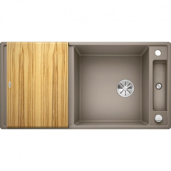 Кухонная мойка BLANCO AXIA III XL 6 S с доской из ясеня серый беж  523507